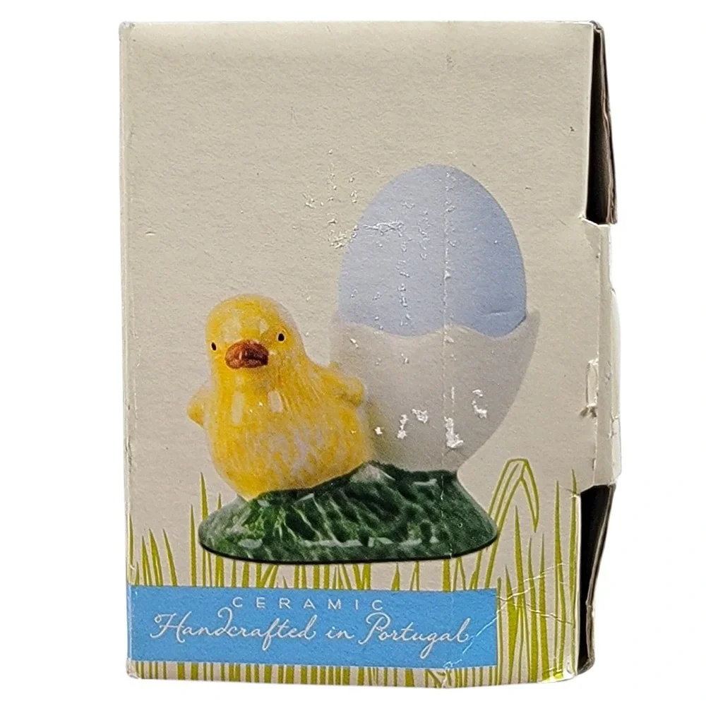 Williams Sonoma Chick & Bunny Egg Cups‎ 2 Pc Set Ceramic Easter Spring Portugal